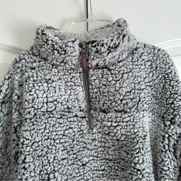 Thread & Supply Grey Sherpa Pullover with Zipper True Grit Style - Picture 11 of 16